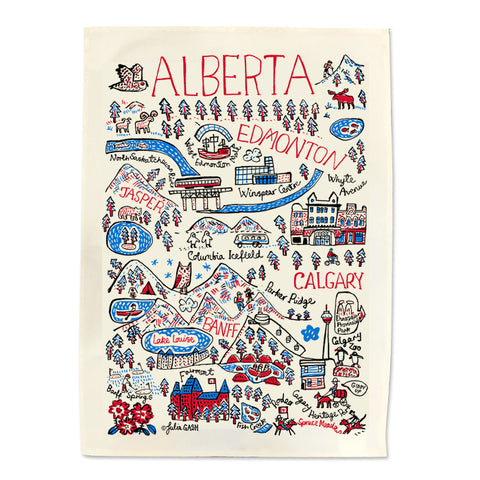 Alberta Cityscape Tea Towel