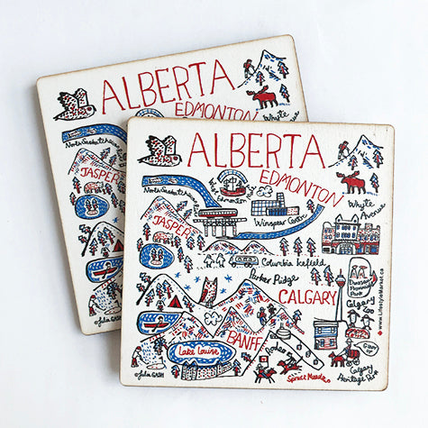 Alberta wood coaster set of 2