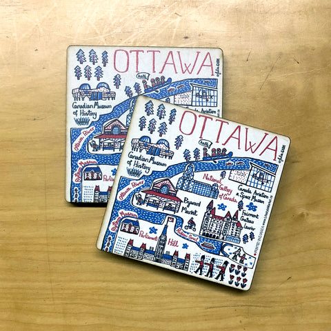 Ottawa wood coaster set of 2 - special order