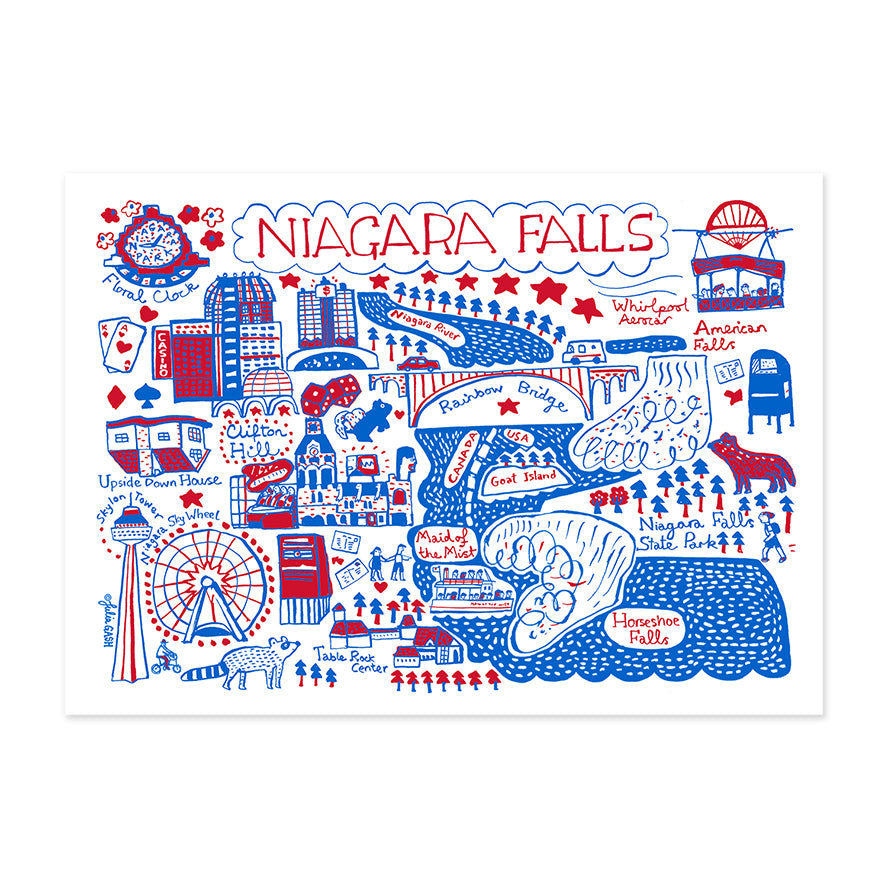 Niagara Falls Cityscape postcard