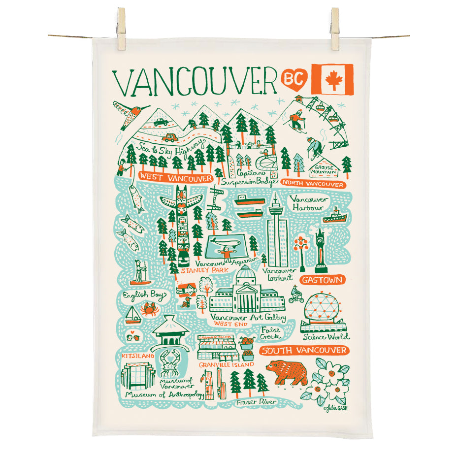 Vancouver Cityscape tea towel