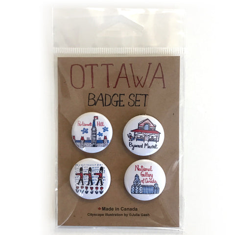 Ottawa Cityscape pin button set
