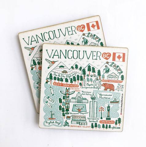 Vancouver wood coaster set of 2