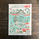 Vancouver Cityscape wood framed Canvas 6 x 8"