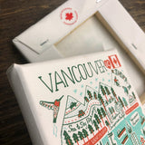 Vancouver Cityscape wood framed Canvas 6 x 8"