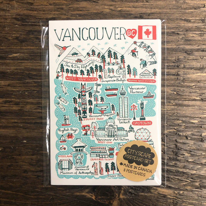 Vancouver Cityscape Postcard set of 8