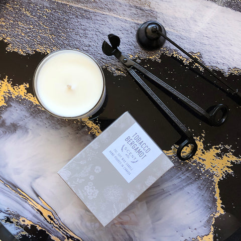 Tobacco Bergamot soy wax candle