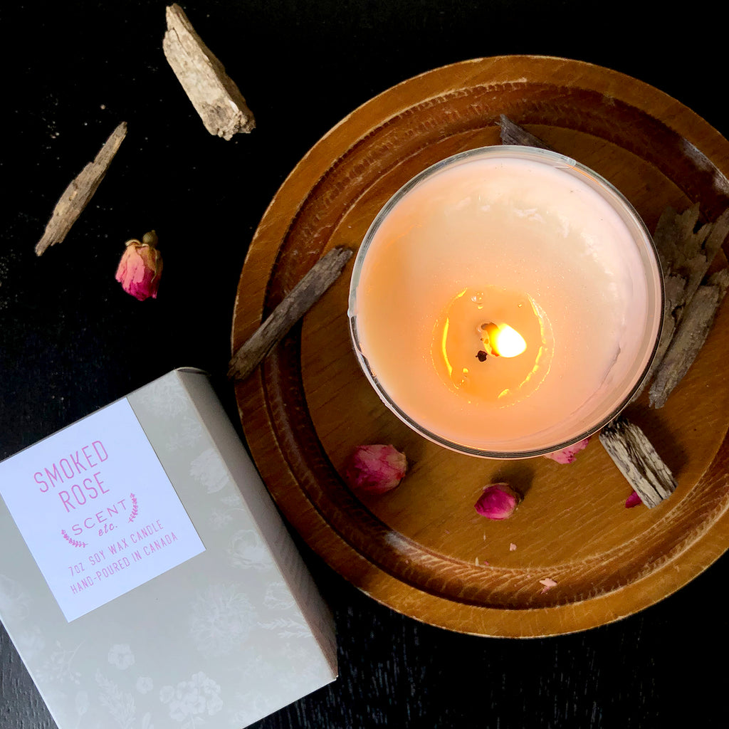 Smoked Rose soy wax candle