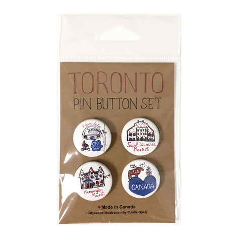 Toronto Cityscape pin button set
